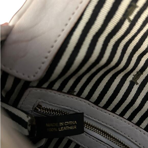 L.A.M.B. Jana Quilted Leather Stripe Clutch Cream Edgy Y2K Designer Bag - Picture 14 of 15